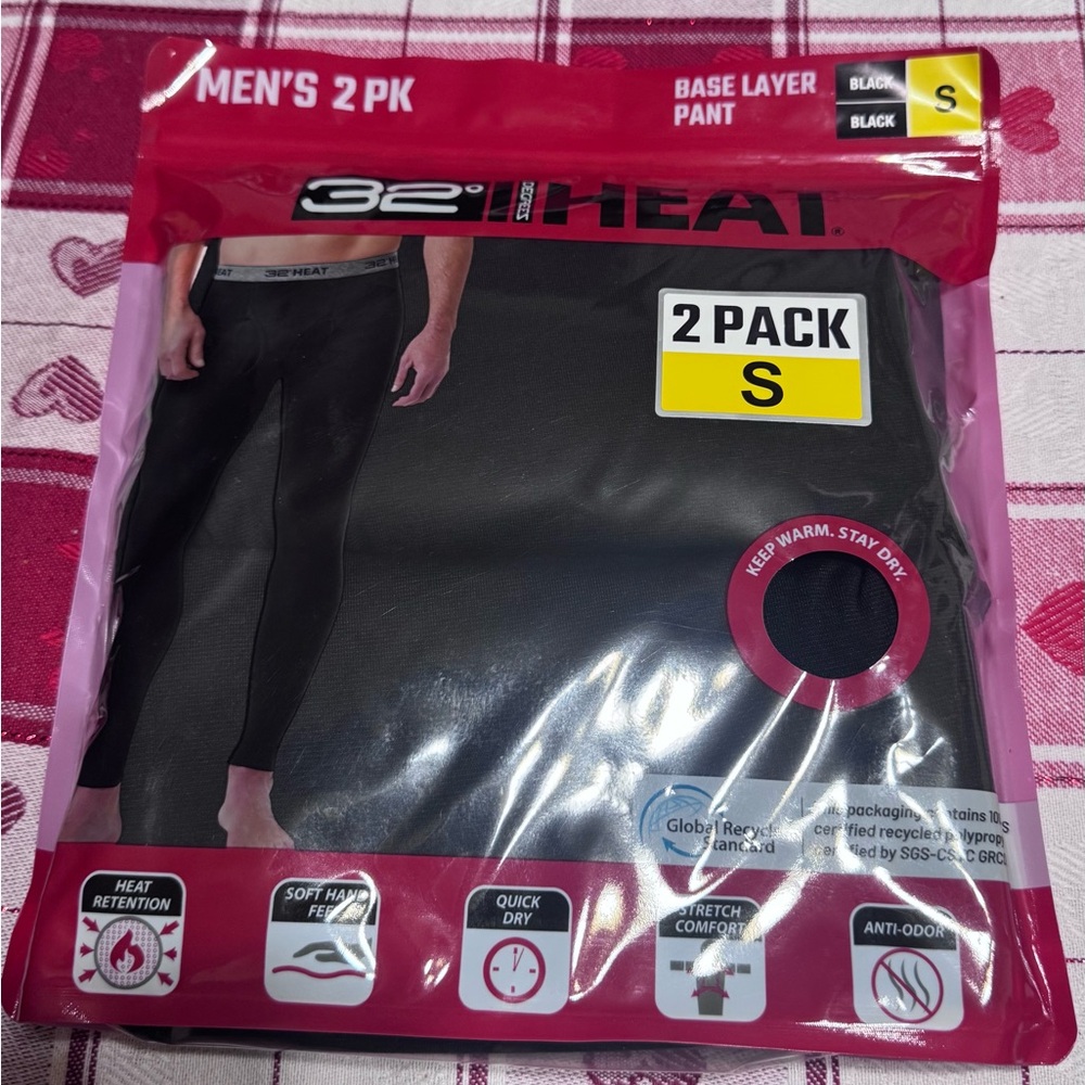 32 Degrees Heat Black Base Layer Pants